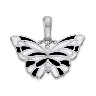 Butterfly Pendant Necklace in Sterling Silver, Enamel Color Options