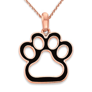 Paw Pendant Necklace in Solid Gold for Animal Lovers