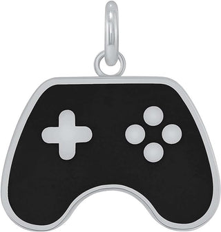 Gaming Controller Pendant Necklace in Sterling Silver (Available in 3 Enamel Colors)