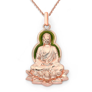 Buddha Pendant Necklace in Solid Gold