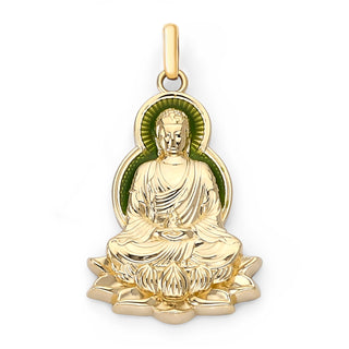 Buddha Pendant Necklace in Solid Gold