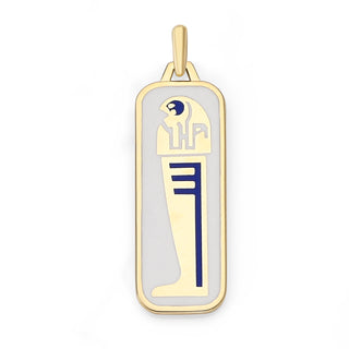 Egyptian God Pendant Necklace in Solid Gold, Falcon