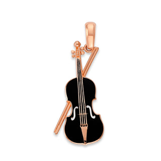 Violin Pendant Necklace in Solid Gold