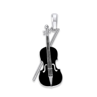 Violin Pendant Necklace in Sterling Silver