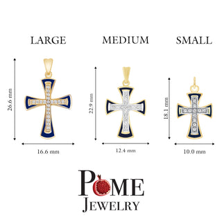 Pome Diamond Cross Pendant Necklace in Solid 14k Gold (Available in 3 Sizes)