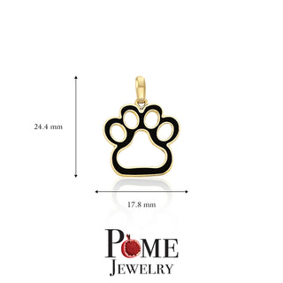 Paw Pendant Necklace in Solid Gold for Animal Lovers