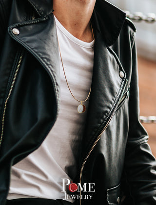 Red Drum Pendant Necklace in Solid Gold for Drummer, Red Enamel