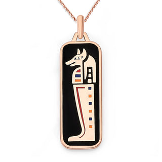 Anubis Pendant Necklace in Solid Gold