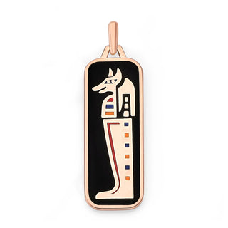 Anubis Pendant Necklace in Solid Gold