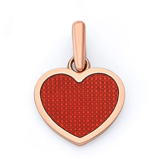 Red Heart Pendant Necklace in Solid Gold