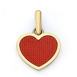 Red Heart Pendant Necklace in Solid Gold