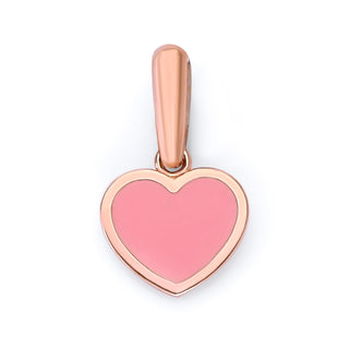 Pink Heart Pendant Necklace in Solid Gold