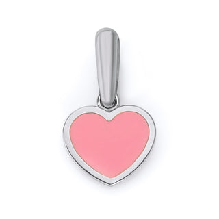 Pink Heart Pendant Necklace in Sterling Silver