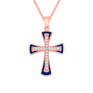 Pome Diamond Cross Pendant Necklace in Solid 14k Gold (Available in 3 Sizes)