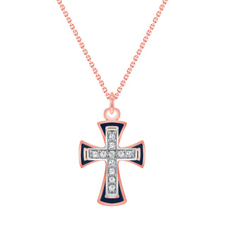 Pome Diamond Cross Pendant Necklace in Solid 14k Gold (Available in 3 Sizes)