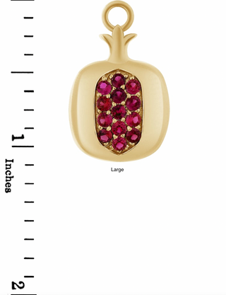 Pome Pomegranate Ruby Pendant Necklace in Sterling Silver (Available in 3 Sizes)