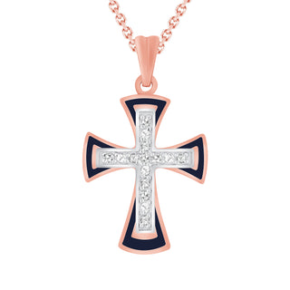 Pome Diamond Cross Pendant Necklace in Solid 14k Gold (Available in 3 Sizes)