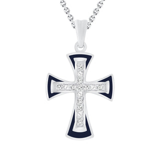 Pome Diamond Cross Pendant Necklace in Solid 14k Gold (Available in 3 Sizes)